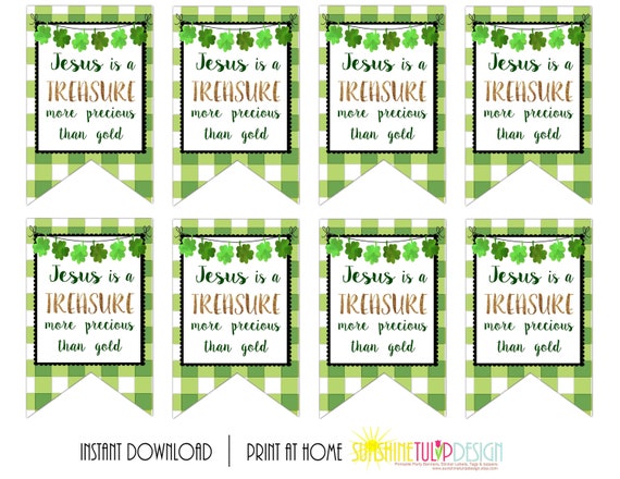 Printable St Patrick's Day Gift Tags, Friends are a Treasure Tag, Gree -  Sunshinetulipdesign