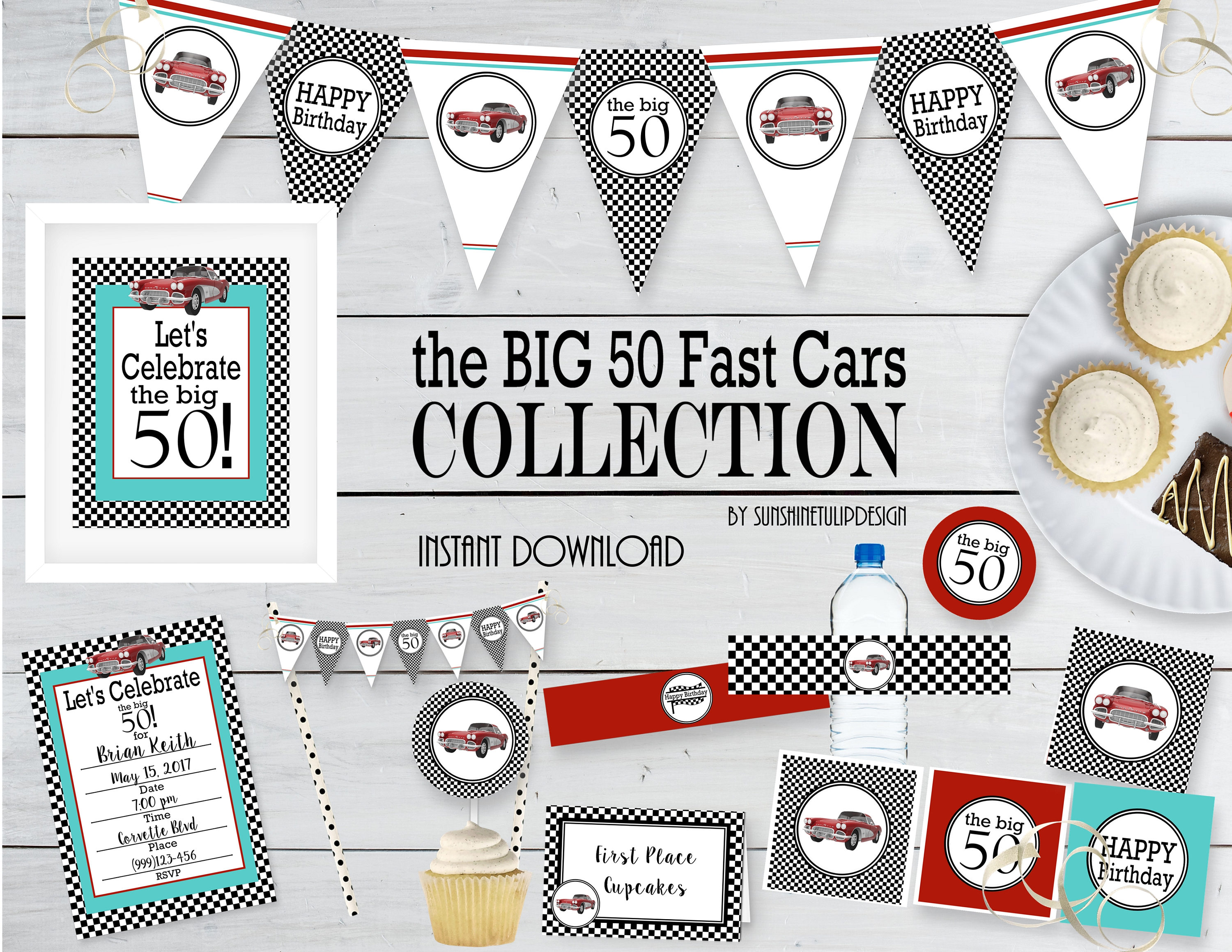 Printable 50th Birthday Party Collection Printable 50th Fast | Etsy