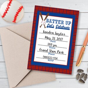 Invitation de baseball imprimable, invitation de fête de baseball du Grand Chelem, remplissez l'invitation vierge, invitation vierge par SUNSHINETULIPDESIGN