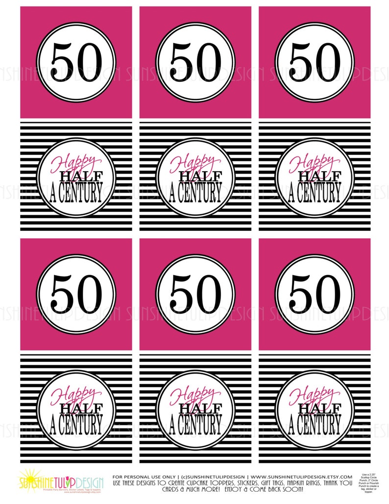 Printable 50th Birthday 50th Birthday Half a Century Gift | Etsy
