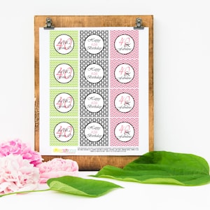 Printable 40th Birthday Cupcake Toppers, Printable 40 and Fabulous Tags, Printable 40 and Fab Toppers  by SUNSHINETULIPDESIGN