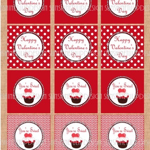 Printable Valentines Cupcake Toppers Happy Valentine's - Etsy