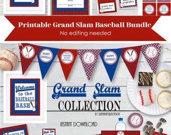 Printable Baseball Birthday Party Collection, Printable Baseball Party Decorations, Instant Download Baseball Party | INSTANT DOWNLOAD