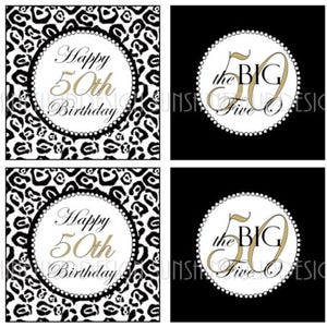 Printable 50th and Fabulous Party Favor Tags | Happy 50th Birthday Cupcake Toppers | The Big 5-0 Thank you tags | INSTANT DOWNLOAD