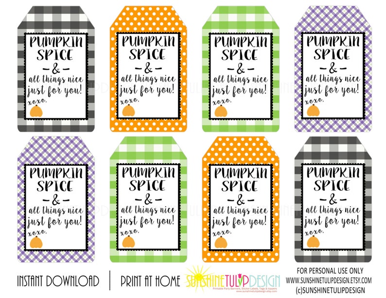 Printable Teacher Appreciation HALLOWEEN Tags Pumpkin Spice & Etsy