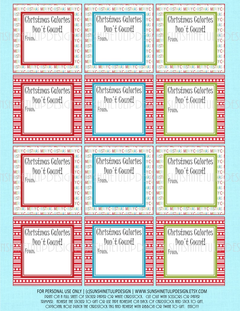 Printable Christmas Baked Goods Labels by SUNSHINETULIPDESIGN | Etsy