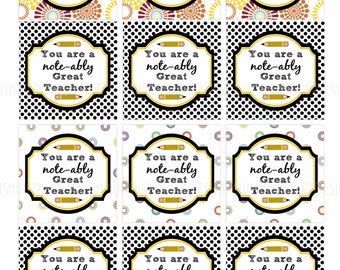 Teacher Appreciation Tags Sticker Labels and Cupcake Topper Printable DIY by SunshineTulipdesign