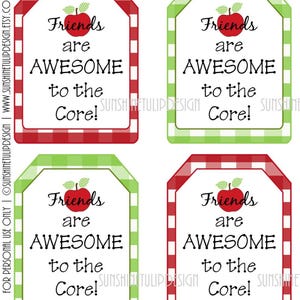 Printable Friends are Awesome to the Core Tag | Friendship Gift Tag | You are Awesome to the Core | INSTANT DOWNLOAD | Digital Download