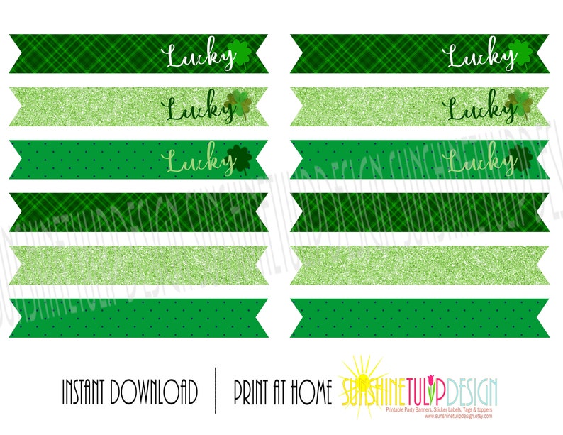 Printable St Patrick/'s Day Drink Flag Straws Printable St Patty/'s Day Flag Straws by SUNSHINETULIPDESIGN