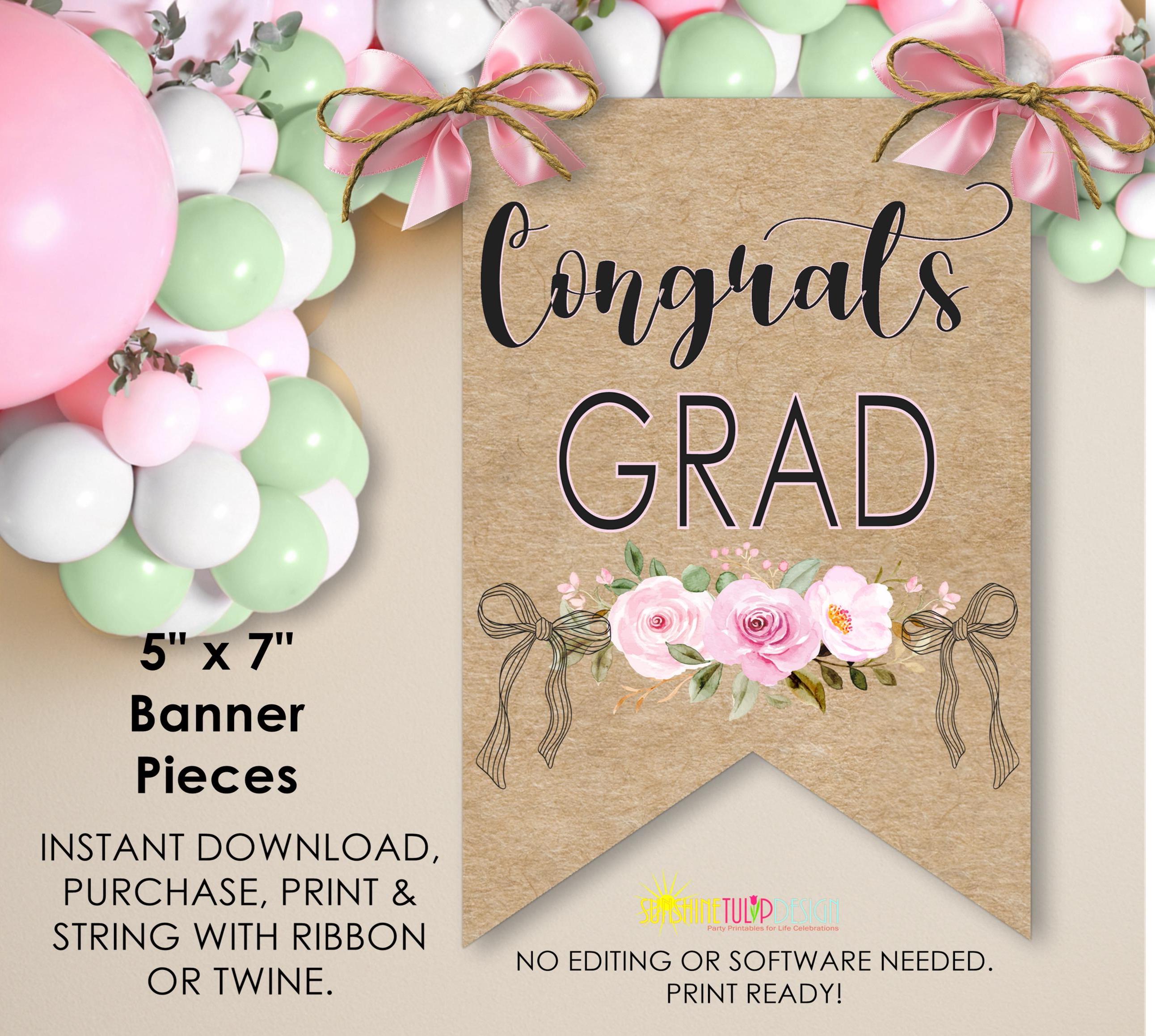 Spring Graduation Banner Graduation Banner Printable, Printable Graduation Banner Bunting ...