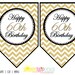 Printable 60th Birthday Banner, 60th Gold and Black Chevron Birthday ...
