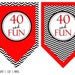 Printable 40 and Fun Birthday Banner, Printable 40 Rocks Birthday ...