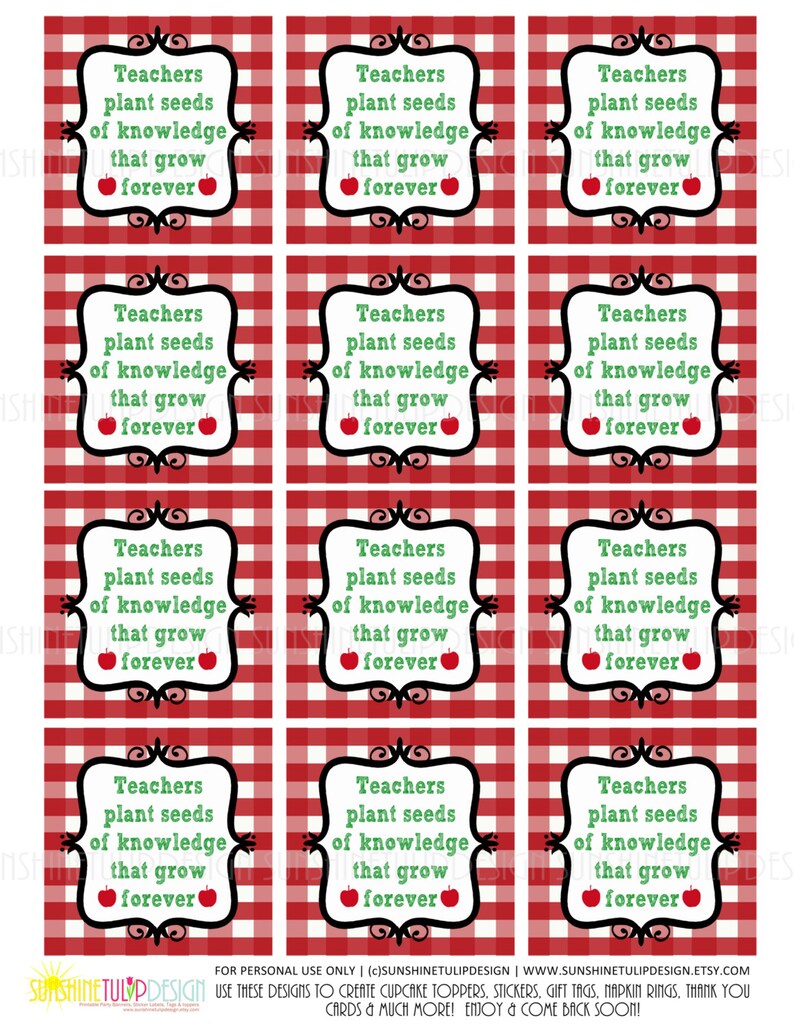 Printable Trainer Appreciation Present Tags, Instructor Appreciation Plant Stakes, Lecturers Plant Seeds of Experience Tags as a result of SUNSHINETULIPDESIGN image about Printable Teacher Gift Tags referred to as Printable Trainer Appreciation Present Tags, Instructor Appreciation Plant Stakes, Academics Plant Seeds of Expertise Tags as a result of SUNSHINETULIPDESIGN
