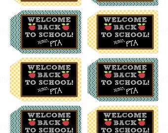 Printable PTA Tags, Welcome Back To School Gift Tags, Printable Teacher Appreciation by SUNSHINETULIPDESIGN