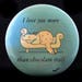 Vtg Sandra Boynton Pinback Hippo I Love You More Than Chocolate Itself Valentine