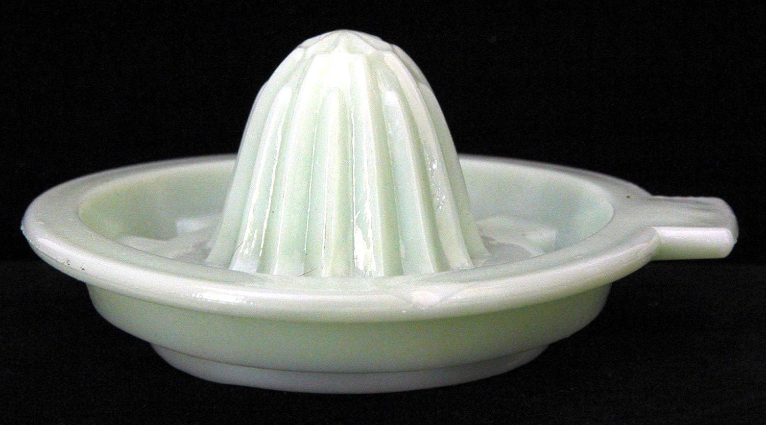 Vtg Jadeite Reamer Juicer Green Glass Sits on Cup or Bowl Some Etsy