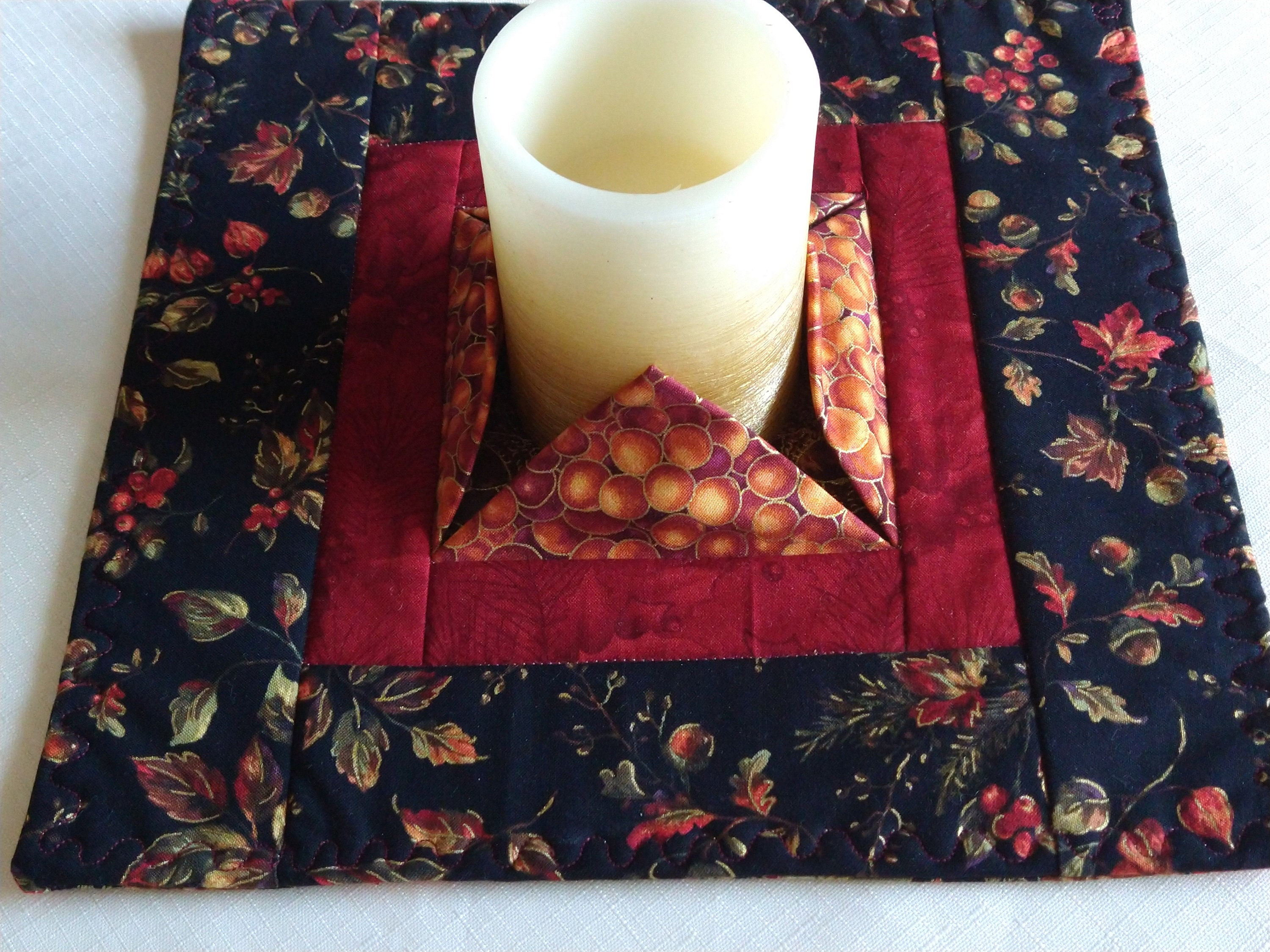 Candle Mat Quilt Quilted Candle Mat Quilts Candles by Etsy UK