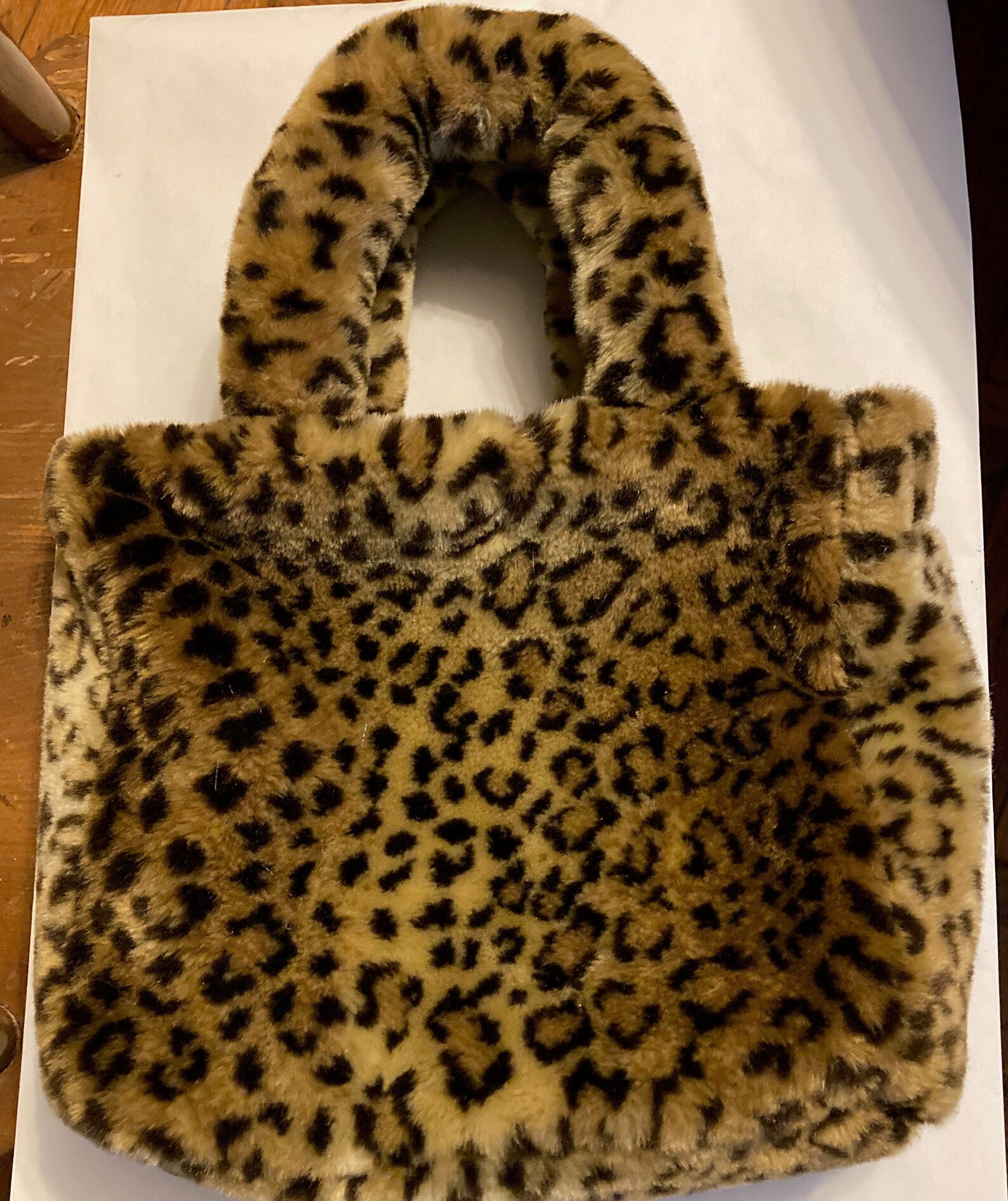 leopard fluffy bag