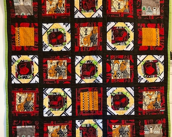 African Pictures Quilted Wall Hanging
