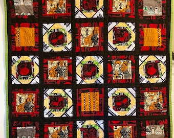 African Pictures Quilted Wall Hanging