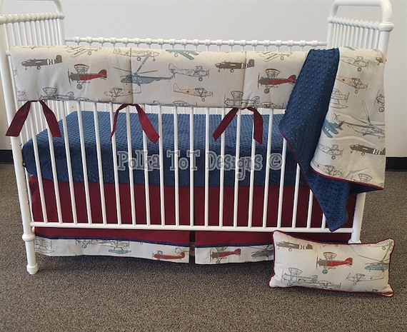 vintage airplane baby bedding