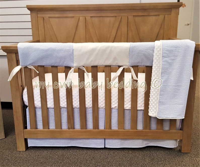 Seersucker Blue White Baby Boy Southern Charm Crib Bedding Etsy