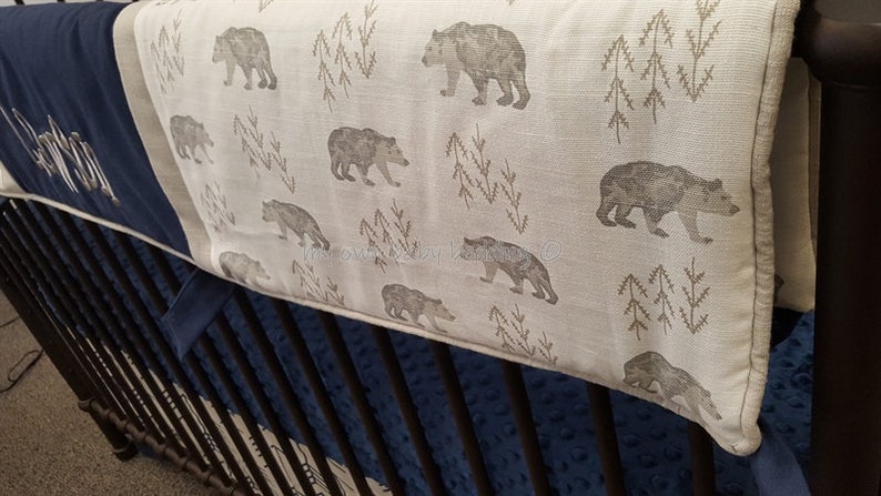 Woodland Bear /& Arrow Bedding Navy and French Grey