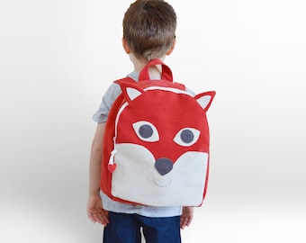 Fox backpack, personalised toddler backpack, preschool bag, kids backpack, handmade backpack, animal backpack, woodland bag