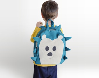 Hedgehog backpack, personalised toddler backpack, preschool bag, handmade backpack, animal backpack, kids bag, forest backpack