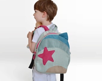 Sac à dos personnalisé coquillage pour tout-petit, sac à dos sirène pour enfants fait main