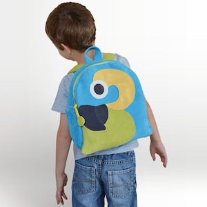 Sac à dos perroquet, sac à dos personnalisé pour tout-petit, sac préscolaire, sac à dos pour enfants, sac à dos pour oiseaux tropicaux, sac à dos ara, sac fait main