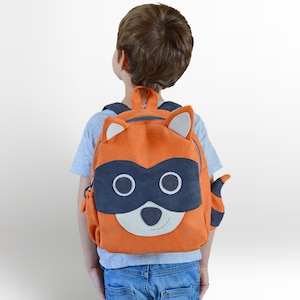 Sac à dos raton laveur, sac à dos personnalisé pour tout-petit, sac à dos pour enfants, sac à dos fait main, sac à dos animal, sac à dos forêt