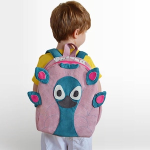 Sac à dos paon, sac à dos personnalisé pour tout-petit, sac préscolaire, sac à dos pour enfants, sac à dos pour oiseaux exotiques, sac à dos pour filles