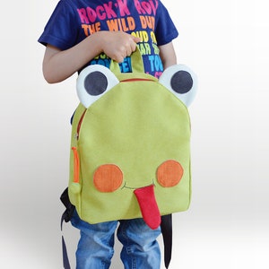 Sac à dos grenouille, sac à dos personnalisé pour tout-petit, sac préscolaire, sac à dos pour enfants, sac à dos fait main, sac à dos animal, sac à dos jungle