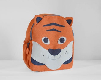 Tiger backpack, personalised toddler backpack, kids backpack,handmade backpack, animal backpack