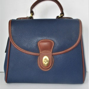 COACH Vintage Sheridan Monticello Bolso bandolera con asa superior de cuero azul marino. ¡Nuevo con etiquetas!