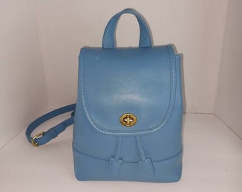 COACH Legacy Y2K Drawstring Blue Backpack Daypack Soft  display picture 3