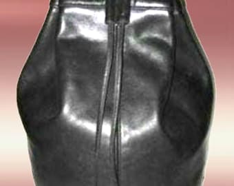 Coach Vintage Black Leather Top Handle Drawstring Bucket Sling