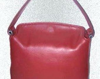 Vintage Coach Pelham Zip 9958 Red Leather Brass Top Handle Handbag