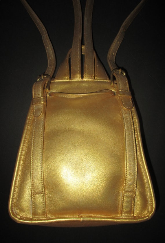 COACH Vintage GOLD Leather Drawstring Mini Rucksa… - image 4