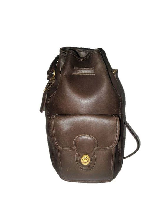 coach leather drawstring backpack