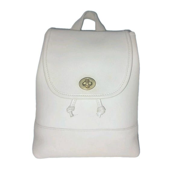 COACH Vintage White Leather Drawstring Mini Rucksack Backpack # 9960.made in USA. - Etsy COACH Vintage White Leather Drawstring Mini Rucksack Backpack # 9960.made in USA. - Etsy