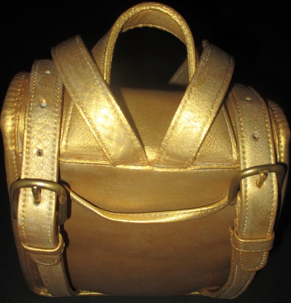 COACH Vintage GOLD Leather Drawstring Mini Rucksa… - image 8