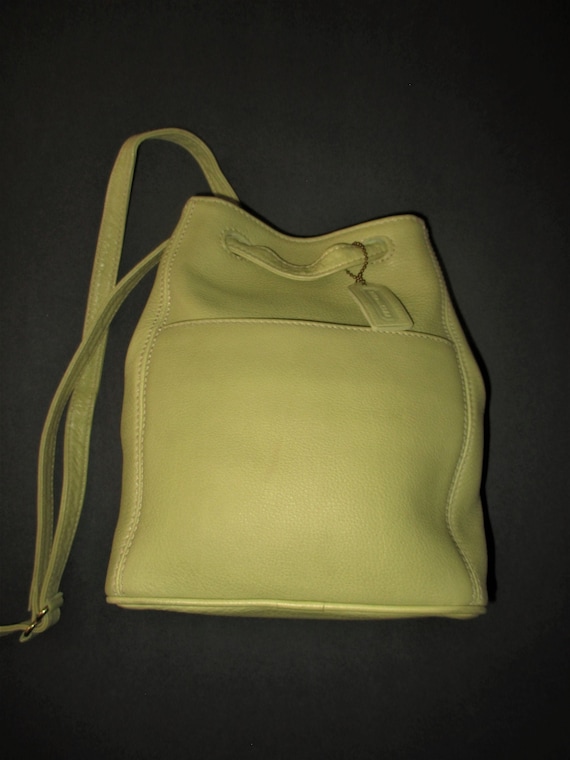 Vintage Coach Sonoma Lemon/Lime Green Leather Shou