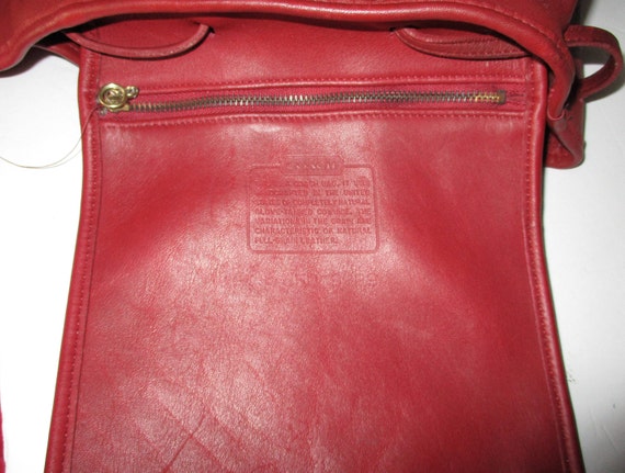 COACH Vintage The Sling Red Leather Ruck Sack Dra… - image 10