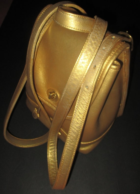 COACH Vintage GOLD Leather Drawstring Mini Rucksa… - image 6