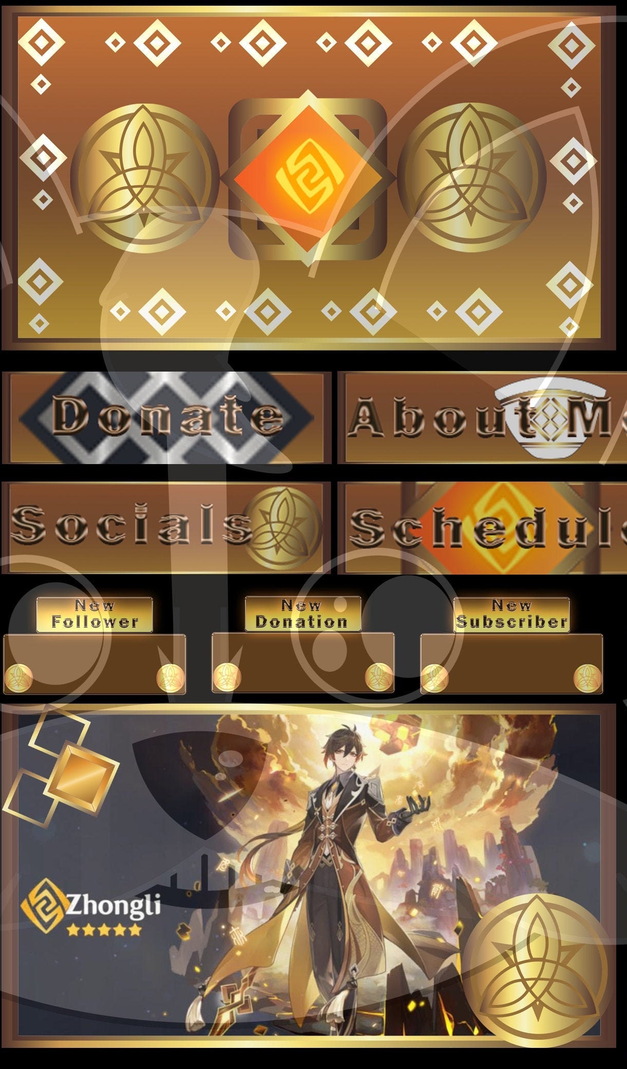 Genshin Impact Overlay / Adjustable / Zhongli Overlay Inspired Etsy