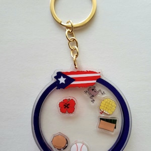 Latin American Inspired Keychains - Cuba, Puerto Rico, Venezuela inspired shaker-keychains made in U.S.A