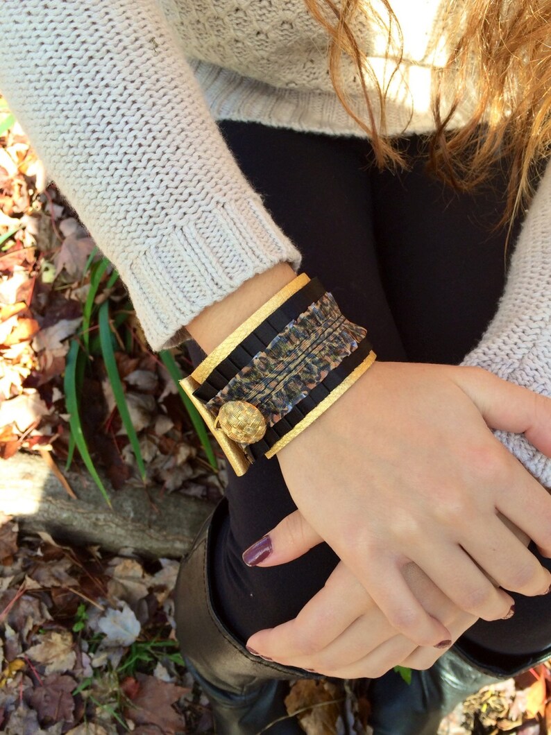 Leather cuff bracelet womens cuff bracelet cuff bracelet Etsy