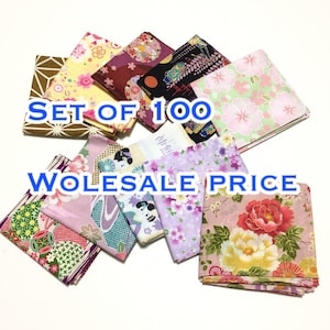Set of 100 furoshiki,  include the same color pattern, 100 pcs small bandana